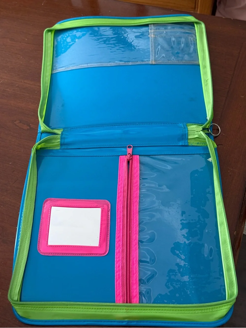 Vintage rare Lisa Frank Bright golden retriever Puppy Ice Cream Zip Binder